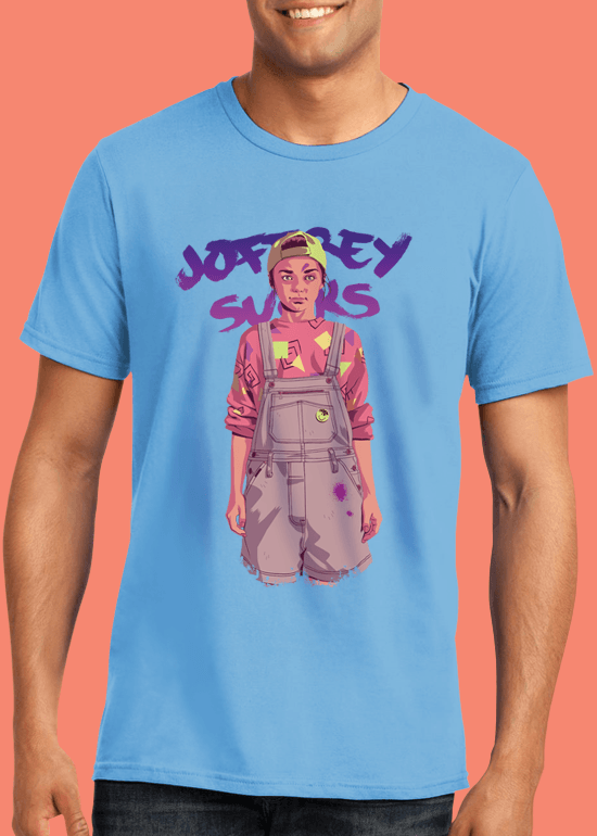 Mike Wrobel Shop 80/90s Thrones A. Strk T Shirt Man Light Blue Small Medium Large X-Large 2X-Large
