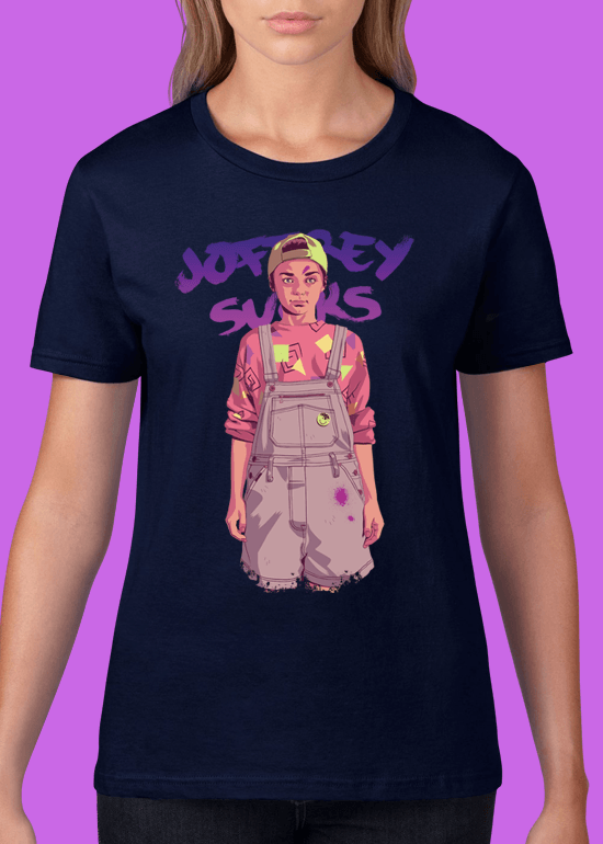 Mike Wrobel Shop 80/90s Thrones A. Strk T Shirt Woman Navy Blue Small Medium Large X-Large 2X-Large