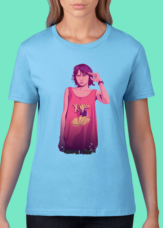 Mike Wrobel Shop 80/90s Thrones Brn Strk T Shirt Woman Light Blue Small Medium Large X-Large 2X-Large