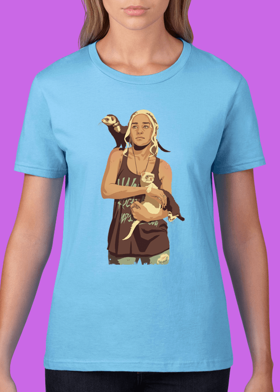 Mike Wrobel Shop 80/90s Thrones Danars Targrn T Shirt Woman Light Blue Small Medium Large X-Large 2X-Large
