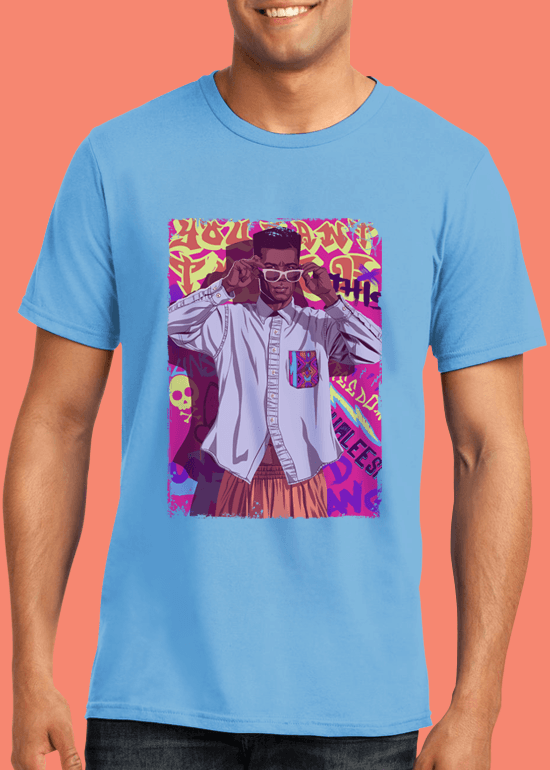 Mike Wrobel Shop 80/90s Thrones G. Wrm T Shirt Man Light Blue Small Medium Large X-Large 2X-Large