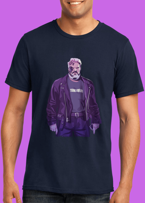 Mike Wrobel Shop 80/90s Thrones Hodr T Shirt Man Navy Blue Small Medium Large X-Large 2X-Large