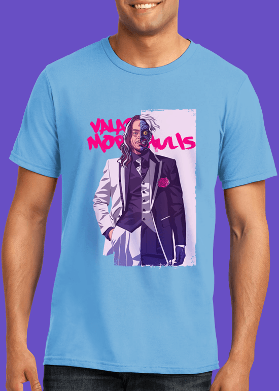 Mike Wrobel Shop 80/90s Thrones Jaqn T Shirt Man Light Blue Small Medium Large X-Large 2X-Large