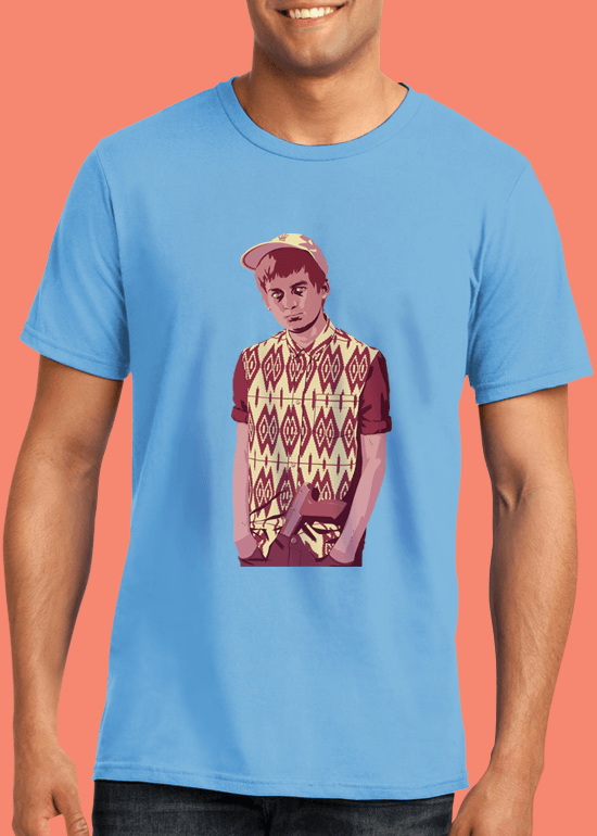 Mike Wrobel Shop 80/90s Thrones Joff B. T Shirt Man Light Blue Small Medium Large X-Large 2X-Large