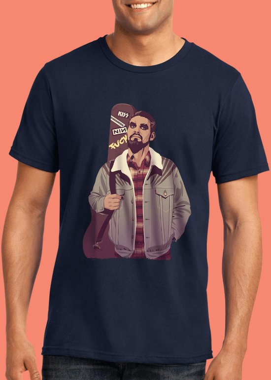 Mike Wrobel Shop 80/90s Thrones K. Drog T Shirt Man Navy Blue Small Medium Large X-Large 2X-Large