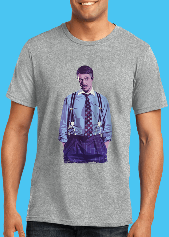 Mike Wrobel Shop 80/90s Thrones Littlefinger T Shirt Man Heather Grey Small Medium Large X-Large 2X-Large