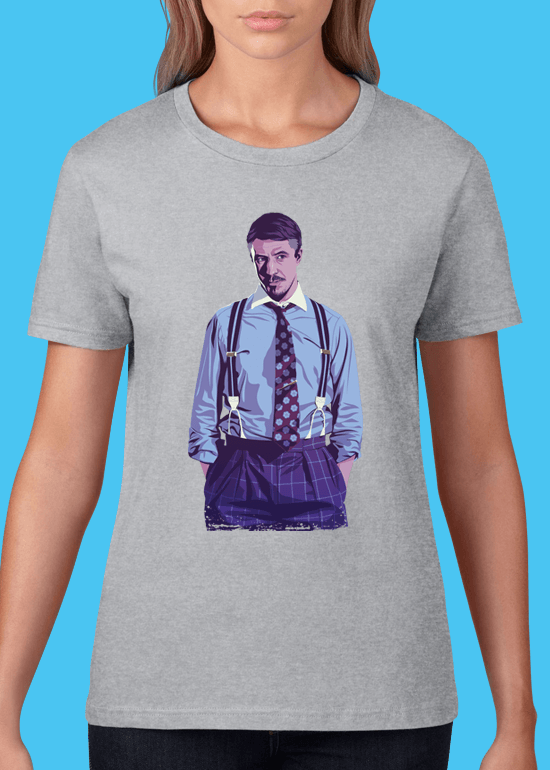 Mike Wrobel Shop 80/90s Thrones Littlefinger T Shirt Woman Heather Grey Small Medium Large X-Large 2X-Large