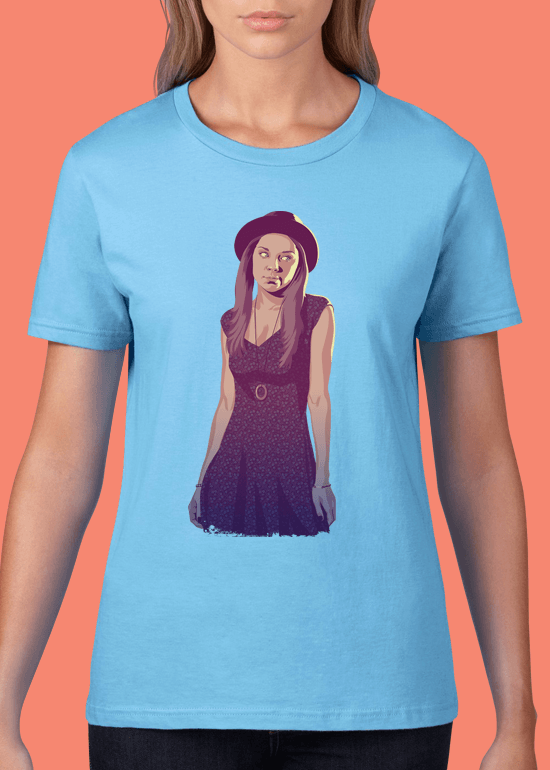 Mike Wrobel Shop 80/90s Thrones Marge Tyrl T Shirt Woman Light Blue Small Medium Large X-Large 2X-Large
