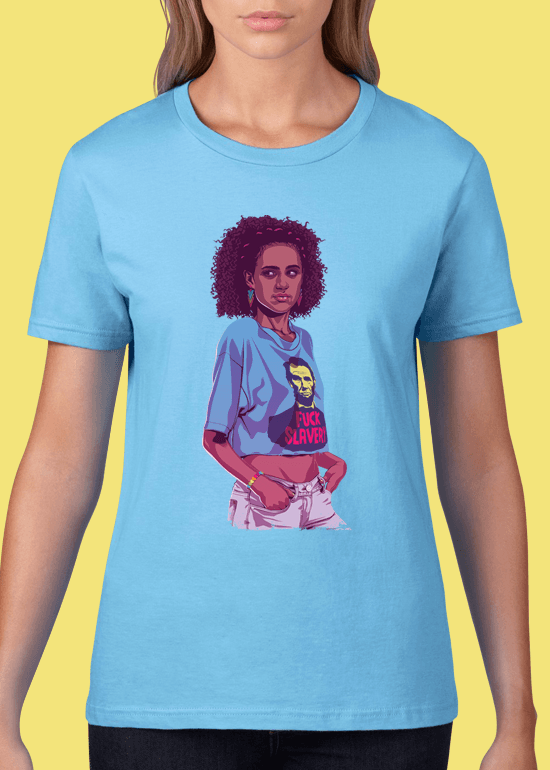 Mike Wrobel Shop 80/90s Thrones Missn T Shirt Woman Light Blue Small Medium Large X-Large 2X-Large