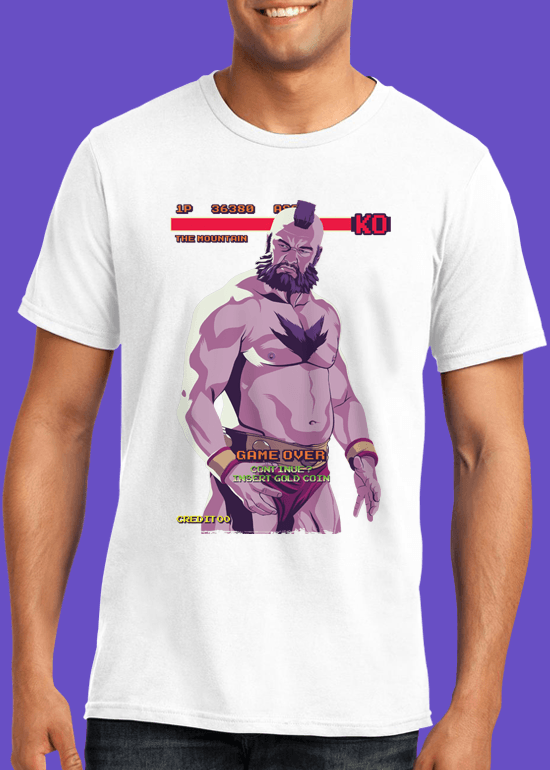 Mike Wrobel Shop 80/90s Thrones Mountain T Shirt Man White Small Medium Large X-Large 2X-Large