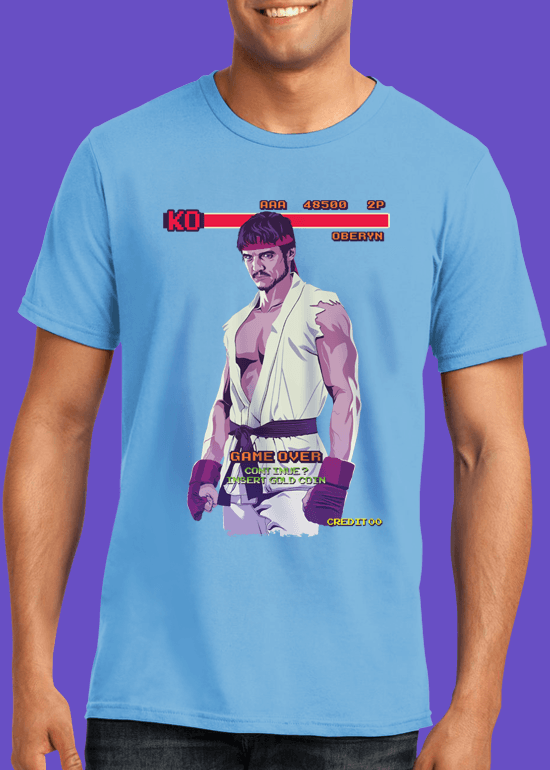 Mike Wrobel Shop 80/90s Thrones – Obryn T Shirt Man Light Blue Small Medium Large X-Large 2X-Large