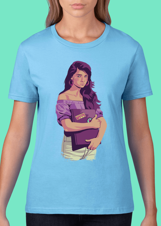 Mike Wrobel Shop 80/90s Thrones Sans Strk T Shirt Woman Light Blue Small Medium Large X-Large 2X-Large