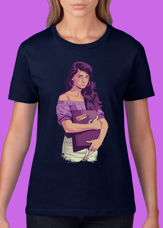 Mike Wrobel Shop 80/90s Thrones Sans Strk T Shirt Woman Navy Blue Small Medium Large X-Large 2X-Large