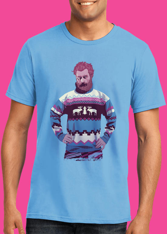 Mike Wrobel Shop 80/90s Thrones Trmd T Shirt Man Light Blue Small Medium Large X-Large 2X-Large
