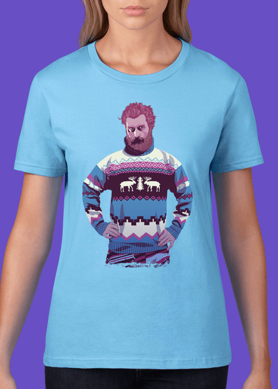 Mike Wrobel Shop 80/90s Thrones Trmd T Shirt Woman Light Blue Small Medium Large X-Large 2X-Large