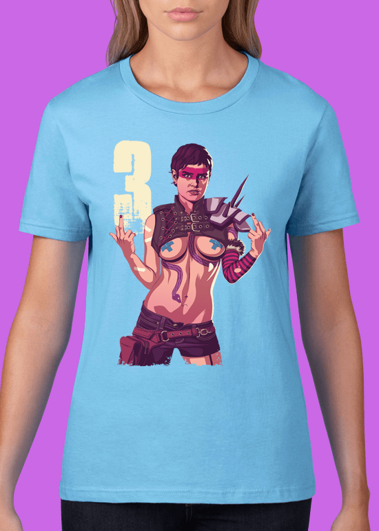 Mike Wrobel Shop 80/90s Thrones Tyn S. #3 T Shirt Woman Light Blue Small Medium Large X-Large 2X-Large