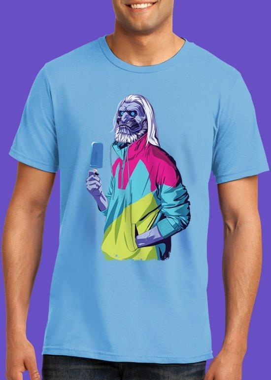 Mike Wrobel Shop 80/90s Thrones W WALKER T Shirt Man Light Blue Small Medium Large X-Large 2X-Large