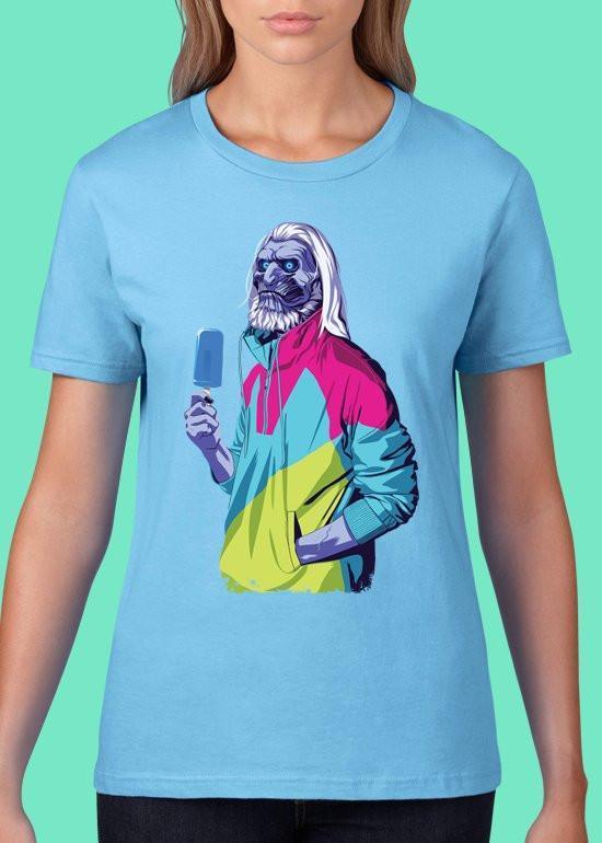 Mike Wrobel Shop 80/90s Thrones W WALKER T Shirt Woman Light Blue Small Medium Large X-Large 2X-Large