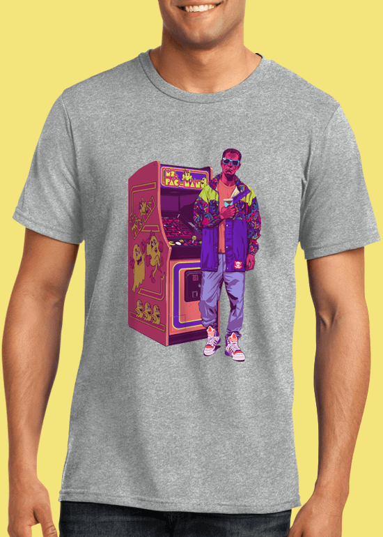Mike Wrobel Shop Arcade Monster T Shirt Man Heather Grey Small Medium Large X-Large 2X-Large