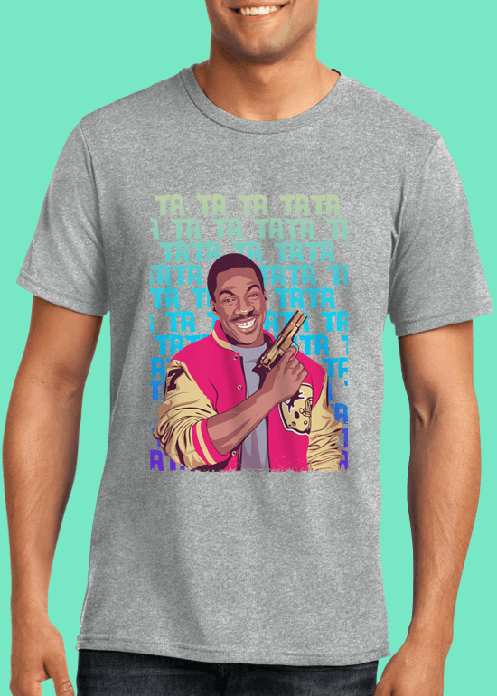 Mike Wrobel Shop Beverly Hills Cop T Shirt Man Heather Grey Small Medium Large X-Large 2X-Large