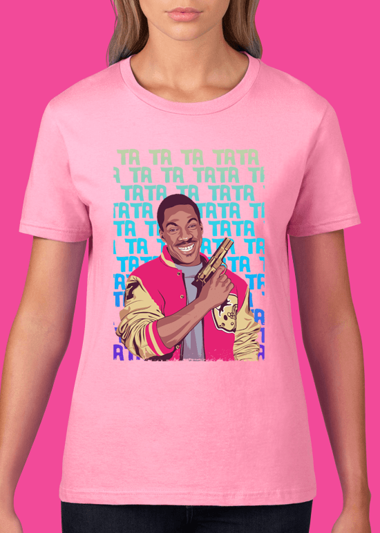 Mike Wrobel Shop Beverly Hills Cop T Shirt Woman Charity Pink Small Medium Large X-Large 2X-Large
