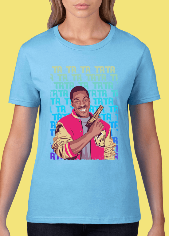 Mike Wrobel Shop Beverly Hills Cop T Shirt Woman Light Blue Small Medium Large X-Large 2X-Large