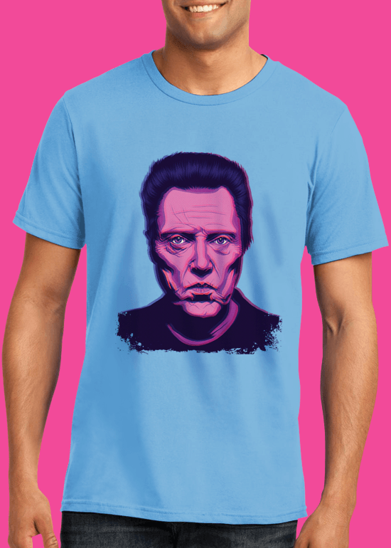 Mike Wrobel Shop Christopher Walken T Shirt Man Light Blue Small Medium Large X-Large 2X-Large