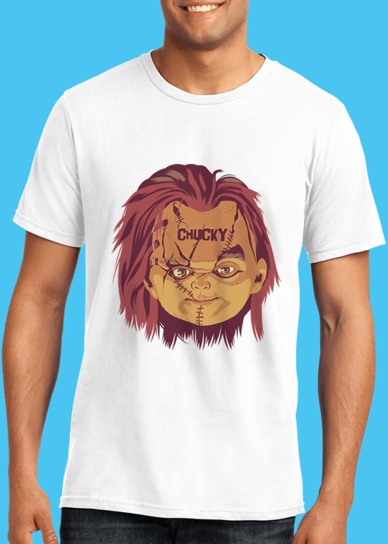 Mike Wrobel Shop Chucky T Shirt Man White Small Medium Large X-Large 2X-Large