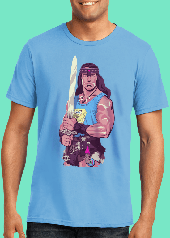 Mike Wrobel Shop Conan The Barbarian T Shirt Man Light Blue Small Medium Large X-Large 2X-Large