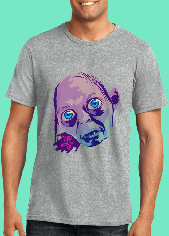 Mike Wrobel Shop Gollum T Shirt Man Heather Grey Small Medium Large X-Large 2X-Large