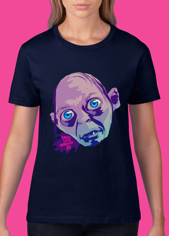 Mike Wrobel Shop Gollum T Shirt Woman Navy Blue Small Medium Large X-Large 2X-Large