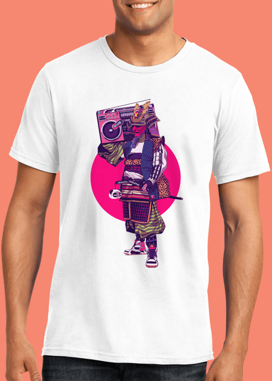 Mike Wrobel Shop HipHop Samurai T Shirt Man White Small Medium Large X-Large 2X-Large