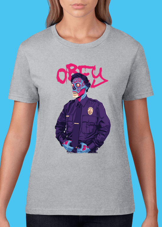 Mike Wrobel Shop Obey T Shirt Woman Heather Grey Small Medium Large X-Large 2X-Large