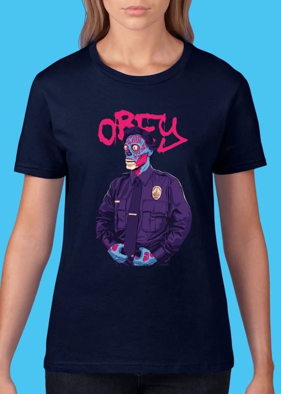 Mike Wrobel Shop Obey T Shirt Woman Navy Blue Small Medium Large X-Large 2X-Large