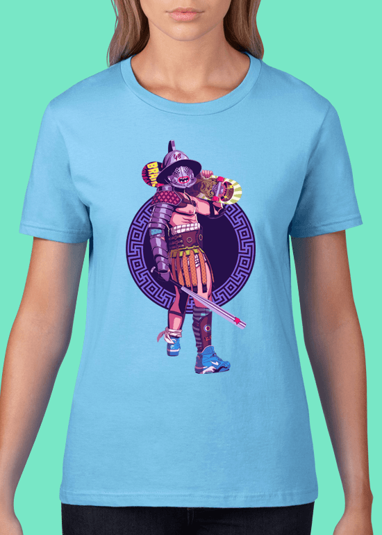 Mike Wrobel Shop Skater Gladiator T Shirt Woman Light Blue Small Medium Large X-Large 2X-Large
