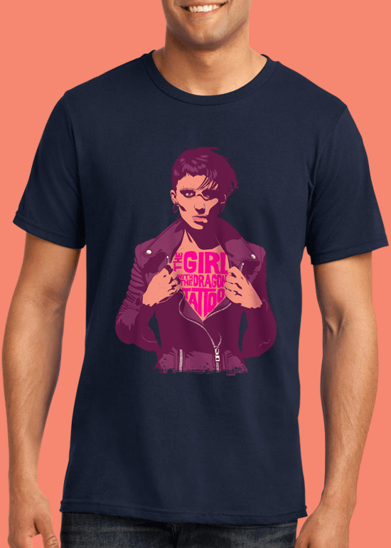 Mike Wrobel Shop The Girl with the Dragon Tattoo T Shirt Man Navy Blue Small Medium Large X-Large 2X-Large
