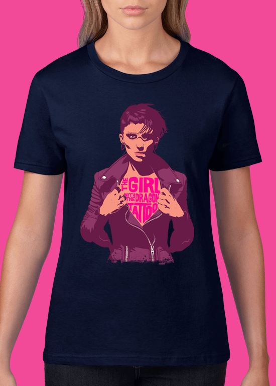 Mike Wrobel Shop The Girl with the Dragon Tattoo T Shirt Woman Navy Blue Small Medium Large X-Large 2X-Large