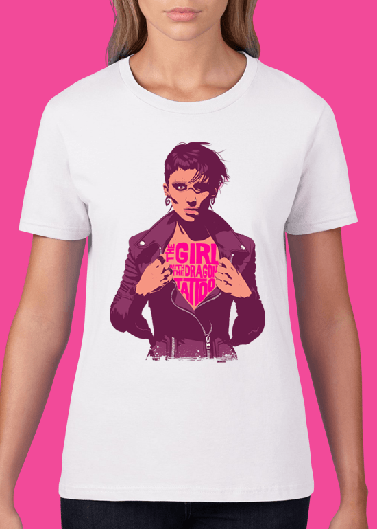 Mike Wrobel Shop The Girl with the Dragon Tattoo T Shirt Woman White Small Medium Large X-Large 2X-Large