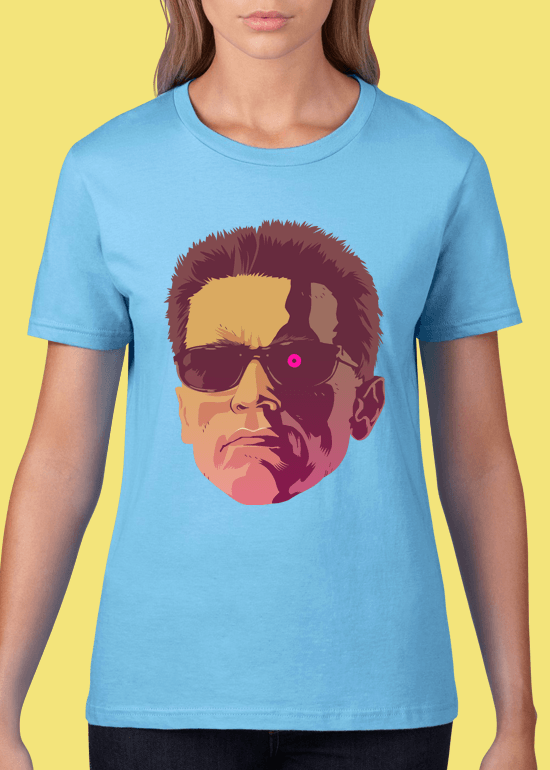 Mike Wrobel Shop The Terminator T Shirt Woman Light Blue Small Medium Large X-Large 2X-Large