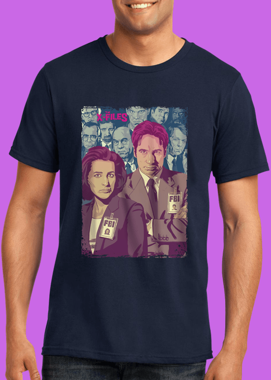 Mike Wrobel Shop The X-Files T Shirt Man Navy Blue Small Medium Large X-Large 2X-Large