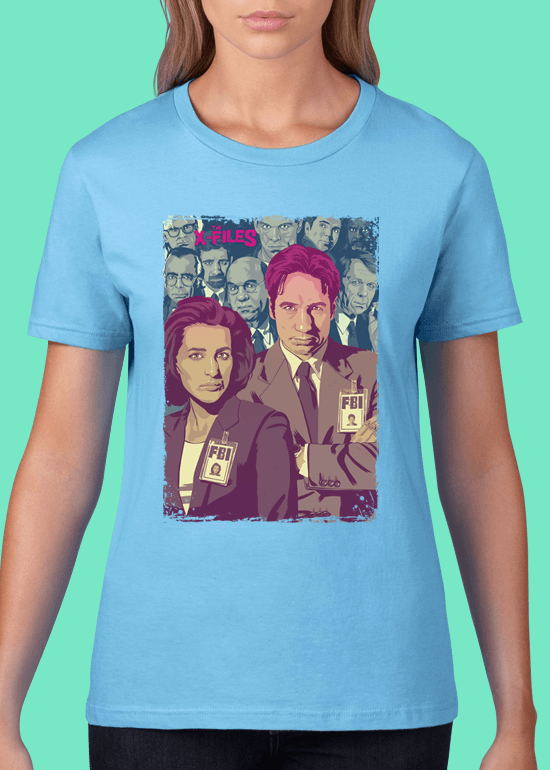 Mike Wrobel Shop The X-Files T Shirt Woman Light Blue Small Medium Large X-Large 2X-Large