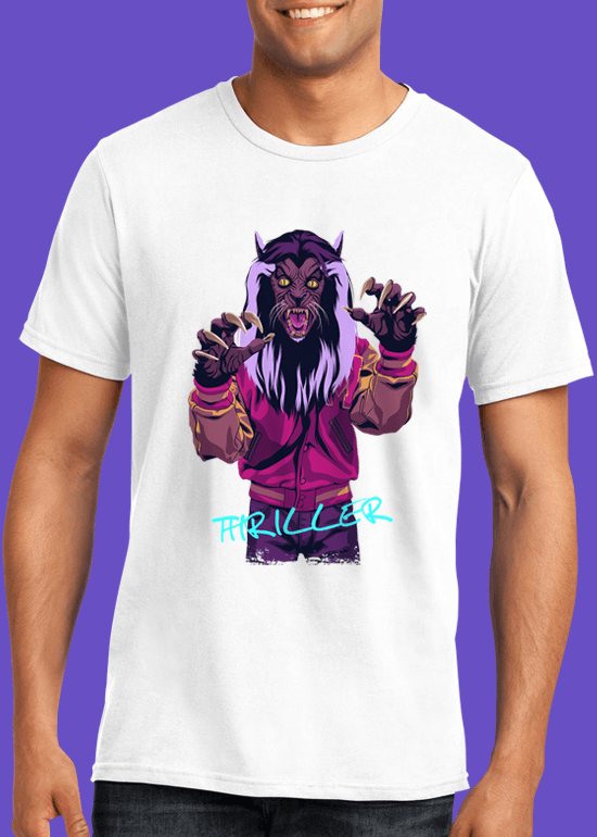 Mike Wrobel Shop Thriller Werewolf T Shirt Man White Small Medium Large X-Large 2X-Large