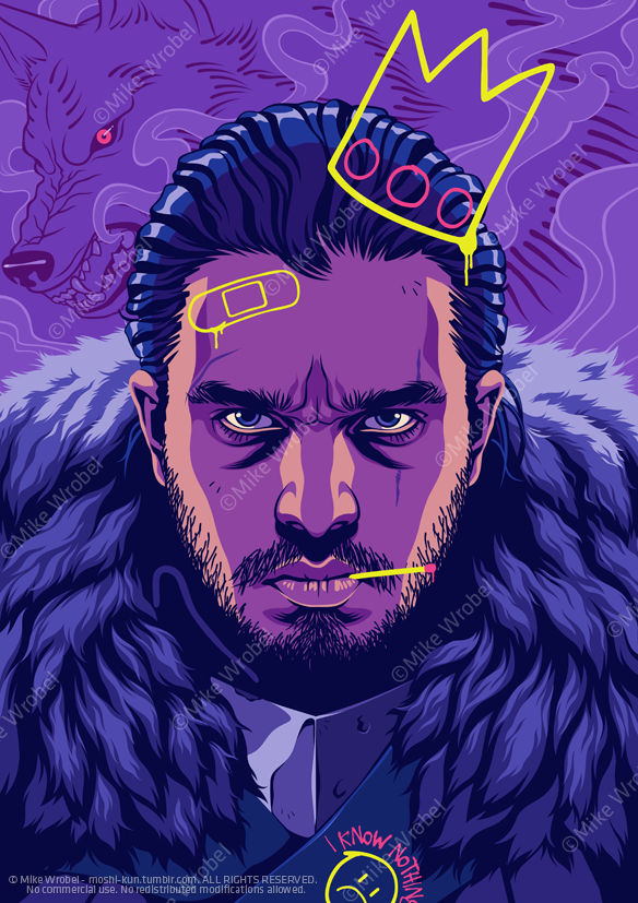 Mike Wrobel Shop Thrones J. Snow Limited Edition Art Print medium-14x20 Artwork Wall Art Poster