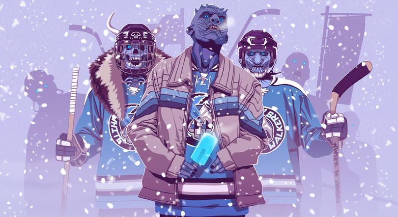 Mike Wrobel Shop Thrones WW Hockey Team Art Print medium-15x26 Artwork Wall Art Poster