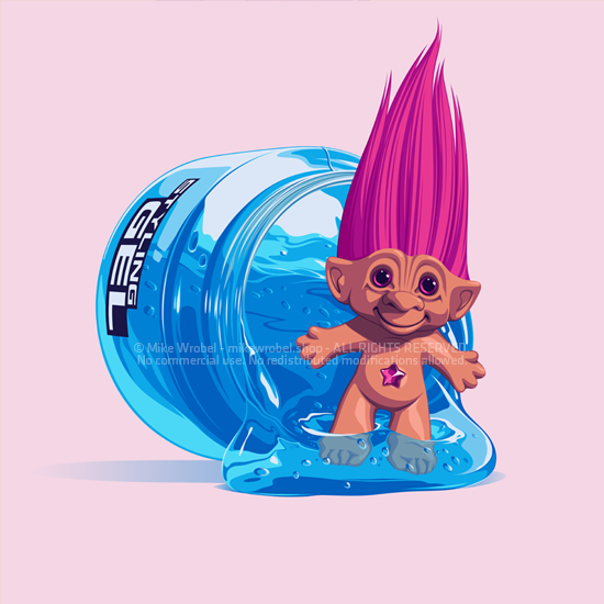 Mike Wrobel Shop TOYS #02 Troll Art Print medium-12x12 Artwork Wall Art Poster