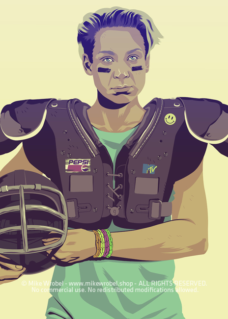 Mike Wrobel Shop 80/90s Thrones Brien Art Print medium-8.3x11.7 Artwork Wall Art Poster