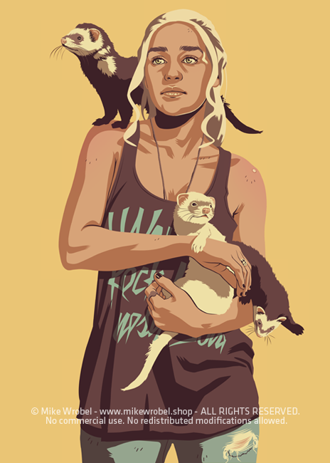 Mike Wrobel Shop 80/90s Thrones Danars Targrn Art Print medium-8.3x11.7 Artwork Wall Art Poster