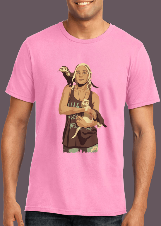 Mike Wrobel Shop 80/90s Thrones Danars Targrn T Shirt Man Charity Pink Small Medium Large X-Large 2X-Large