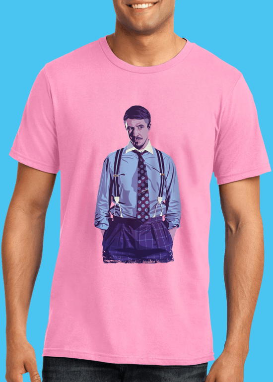 Mike Wrobel Shop 80/90s Thrones Littlefinger T Shirt Man Charity Pink Small Medium Large X-Large 2X-Large