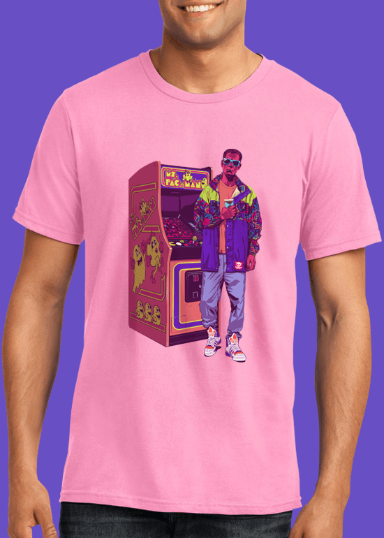 Mike Wrobel Shop Arcade Monster T Shirt Man Charity Pink Small Medium Large X-Large 2X-Large